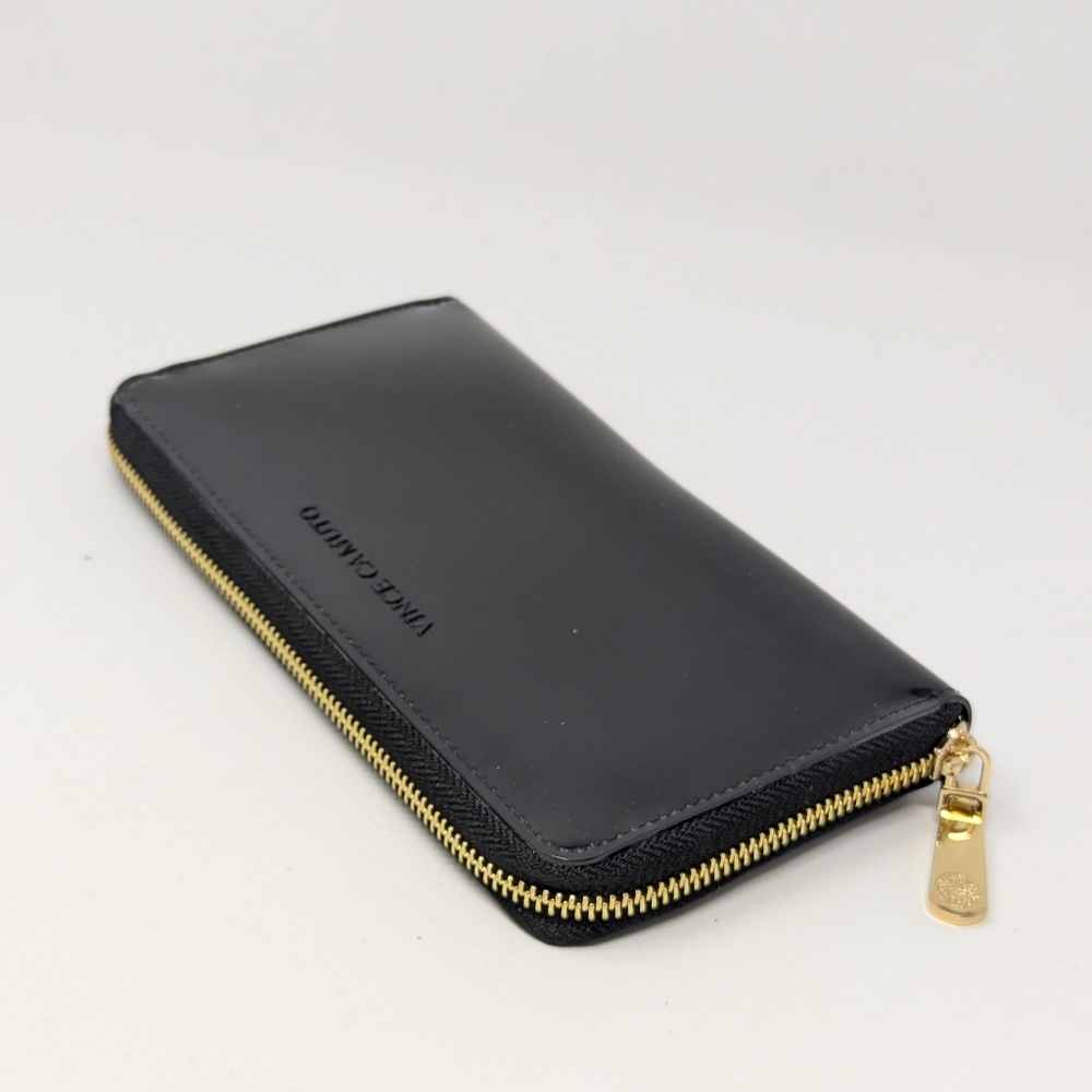 VINCE CAMUTO New York Women's Black Patent Leather Clutch Wallet